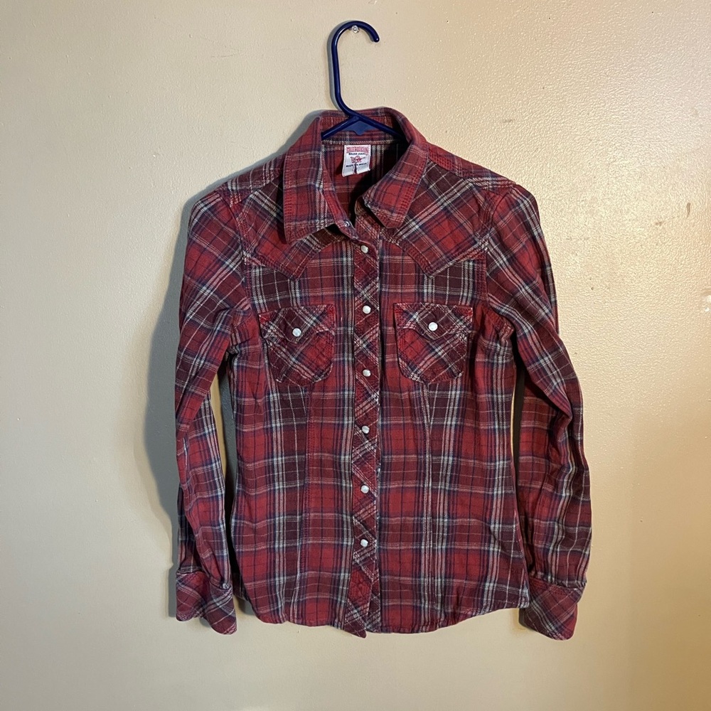 True Religion button down plaid shirt - Color red - Size Small